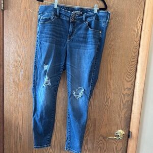 Blue Distressed Women's Jeans Torrids 18R 27 inseam